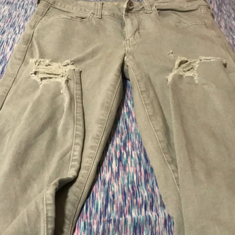 AE super stretchy super distressed jeans